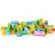 Set educational cu blocuri din lemn 100 piese Ecotoys SR19005