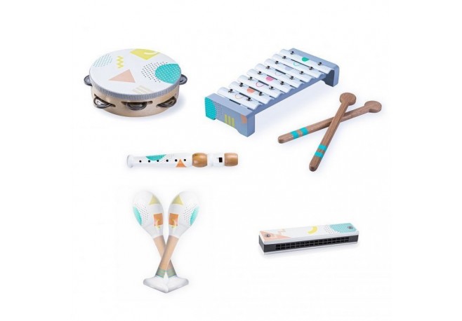 Set cu instrumente muzicale din lemn Ecotoys 3630