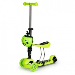 Trotineta cu sezut si 3 roti cu LED Ecotoys YM-SC-6 - Verde
