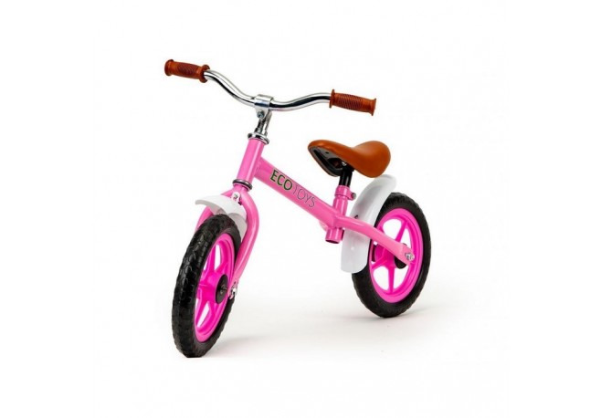 Bicicleta fara pedale cu aripi la roti Ecotoys N2004 - Roz
