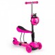 Trotineta cu sezut si 3 roti cu LED Ecotoys BW-203 - Rosu