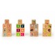 Cuburi educationale din lemn cu litere cifre si imagini Ecotoys HM014520