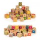 Cuburi educationale din lemn cu litere cifre si imagini Ecotoys HM014520