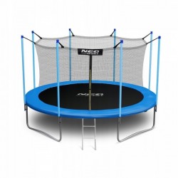 Trambulina de gradina cu plasa interioara stalpi si scara 465 cm (15FT) Neo-Sport NS-15W181 - Albastru