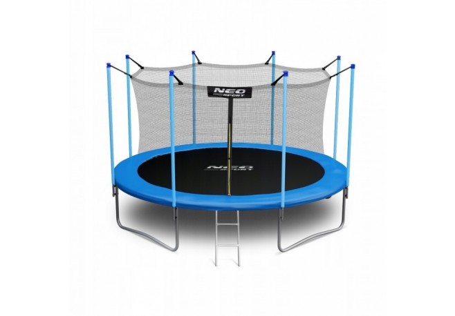 Trambulina de gradina cu plasa interioara stalpi si scara 465 cm (15FT) Neo-Sport NS-15W181 - Albastru