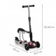 Trotineta cu sezut si 3 roti cu LED Ecotoys BW-203 - Negru