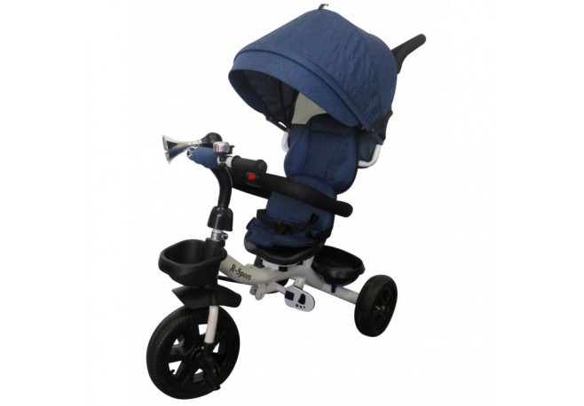 Tricicleta cu pedale 3 in 1 R-Sport T4 - Blue Jeans