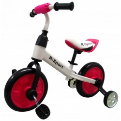 Bicicleta cu pedale si roti ajutatoare R-Sport P1- Roz