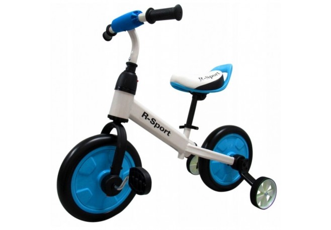 Bicicleta cu pedale si roti ajutatoare R-Sport P1- Albastru