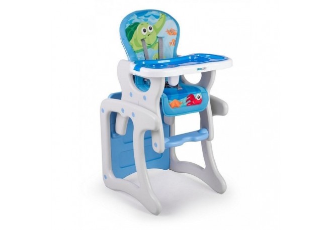 Scaun de masa 3 in 1 Ricokids Teri - Albastru - Gri