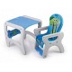 Scaun de masa 3 in 1 Ricokids Teri - Albastru - Gri