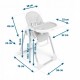 Scaun de masa 2 in 1 Ricokids Belo - Gri