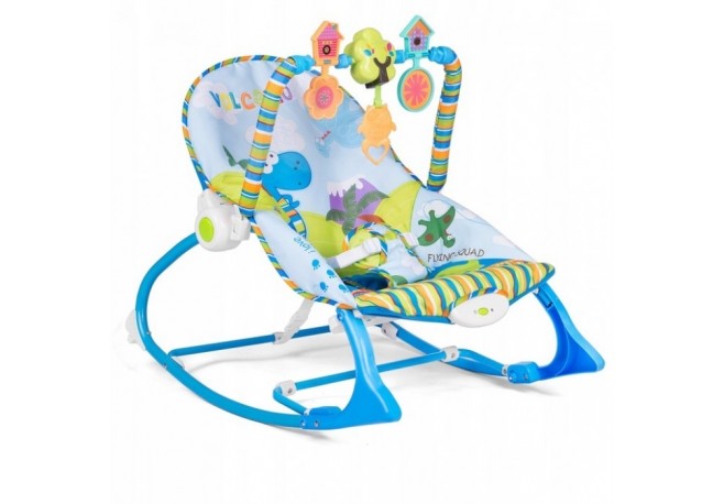 Balansoar multifunctional cu vibratii si muzica Ricokids 7302 - Albastru