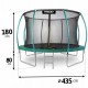 Trambulina de gradina cu plasa interioara stalpi si scara 435 cm (14FT) Neo-Sport NS-14C181 - Verde