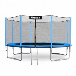Trambulina de gradina cu plasa exterioara stalpi si scara 404 cm (13FT) Neo-Sport NS-13Z181 - Albastru