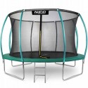 Trambulina de gradina cu plasa interioara stalpi si scara 374 cm (12FT) Neo-Sport NS-12C181 - Verde