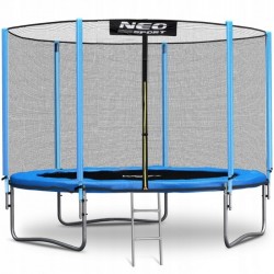 Trambulina de gradina cu plasa exterioara stalpi si scara 312 cm (10FT) Neo-Sport NS-10Z181 - Albastru