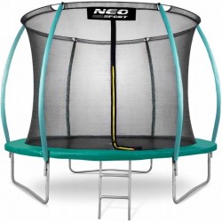 Trambulina de gradina cu plasa interioara stalpi si scara 312 cm (10FT) Neo-Sport NS-10C181 - Verde