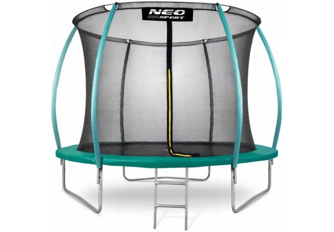 Trambulina de gradina cu plasa interioara stalpi si scara 312 cm (10FT) Neo-Sport NS-10C181 - Verde