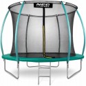 Trambulina de gradina cu plasa interioara stalpi si scara 312 cm (10FT) Neo-Sport NS-10C181 - Verde
