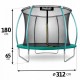 Trambulina de gradina cu plasa interioara stalpi si scara 312 cm (10FT) Neo-Sport NS-10C181 - Verde