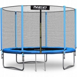 Trambulina de gradina cu plasa exterioara stalpi si scara 252 cm (8FT) Neo-Sport NS-08Z181 - Albastru