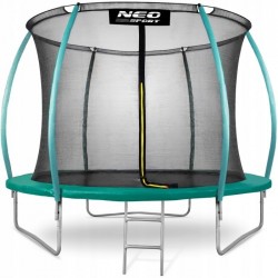 Trambulina de gradina cu plasa interioara stalpi si scara 252 cm (8FT) Neo-Sport NS-08C181 - Verde