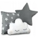 Cort de joaca pentru copii cu ghirlanda si lumini Ricokids 120 x 120 x 165 cm - Gri cu stelute
