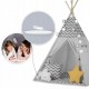 Cort de joaca pentru copii cu ghirlanda si lumini Ricokids 120 x 120 x 165 cm - Gri