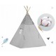 Cort de joaca pentru copii cu ghirlanda si lumini Ricokids 120 x 120 x 165 cm - Gri