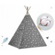 Cort de joaca pentru copii cu lumini Ricokids 120 x 120 x 165 cm - Gri cu stelute