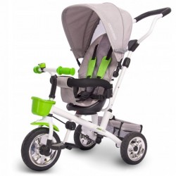 Tricicleta 2 in 1 Ricokids sezut rotativ roti gonflabile RC-601 - Gri - Verde