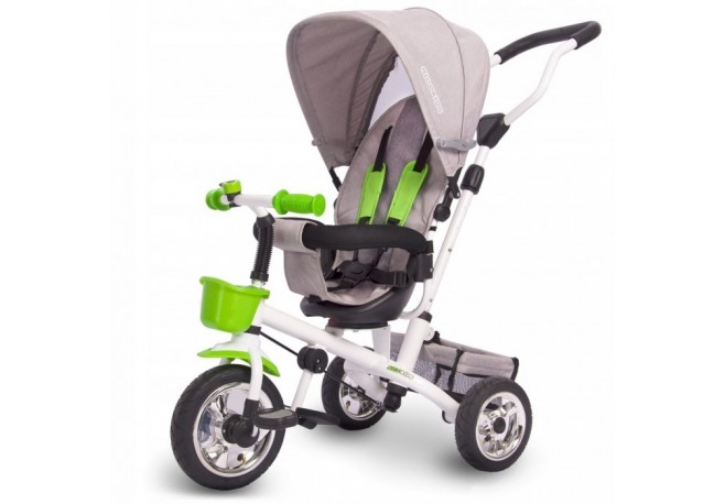 Tricicleta 2 in 1 Ricokids sezut rotativ roti gonflabile RC-601 - Gri - Verde
