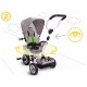 Tricicleta 2 in 1 Ricokids sezut rotativ roti gonflabile RC-601 - Gri - Verde