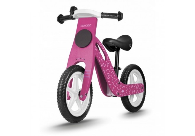 Bicicleta de lemn fara pedale Ricokids RC-614 - Roz