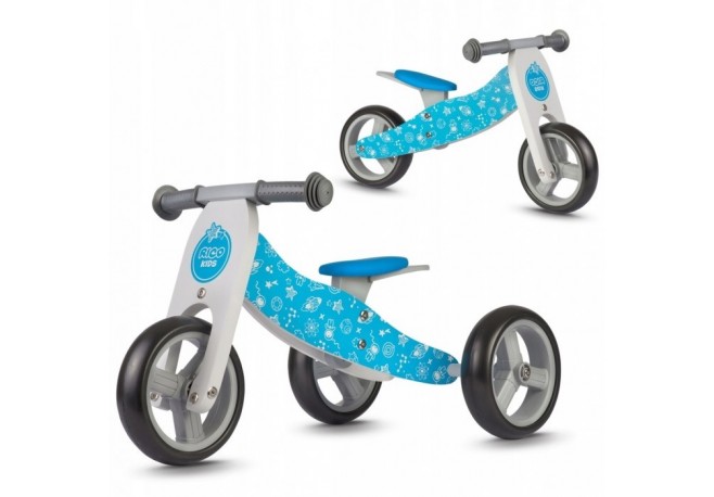 Bicicleta de lemn fara pedale 2 in 1 Ricokids RC-616 - Albastru