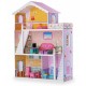 Casuta din lemn pentru papusi cu 3 etaje mobilier si terasa Ricokids 7830 - Roz