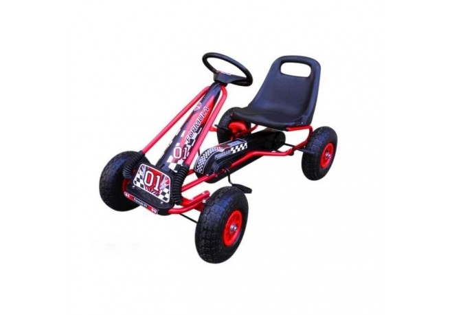 Kart cu pedale Gokart 3-7 ani roti gonflabile G1 R-Sport - Rosu