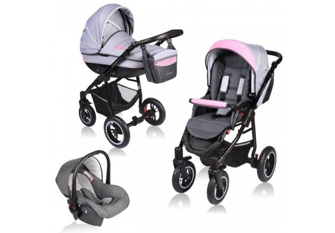 Carucior VESSANTI Crooner 3 in 1 - Pink/Gray
