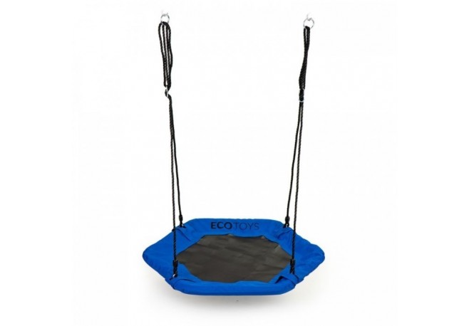 Leagan pentru copii hexagonal tip cuib de barza suspendat Ecotoys MIR6023 - Albastru