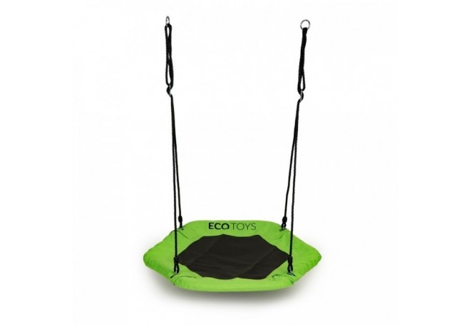 Leagan pentru copii hexagonal tip cuib de barza suspendat Ecotoys MIR6023 - Verde