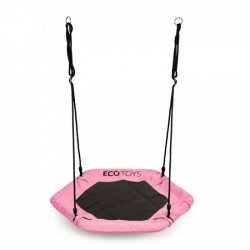 Leagan pentru copii hexagonal tip cuib de barza suspendat Ecotoys MIR6023 - Roz