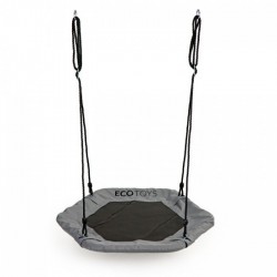Leagan pentru copii hexagonal tip cuib de barza suspendat Ecotoys MIR6023 - Gri