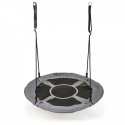 Leagan pentru copii rotund tip cuib de barza suspendat 100 cm Ecotoys MIR6001 - Gri