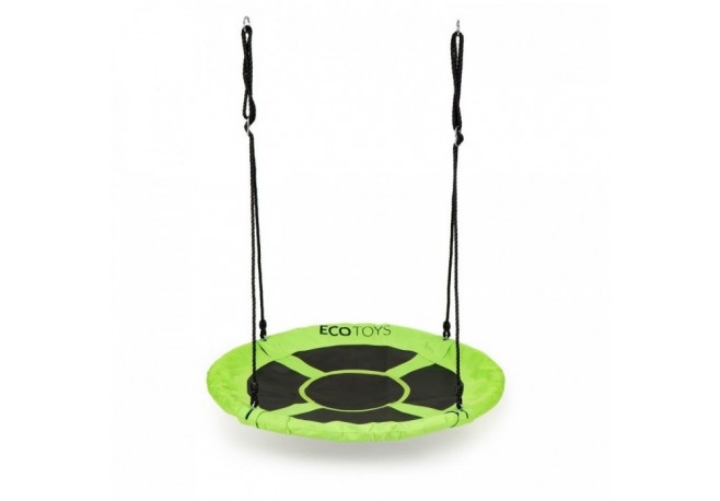 Leagan pentru copii rotund tip cuib de barza suspendat 100 cm Ecotoys MIR6001 - Verde