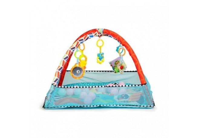 Salteluta de joaca 2 in 1 pentru copii cu jucarii si 18 bile Ecotoys CC9038
