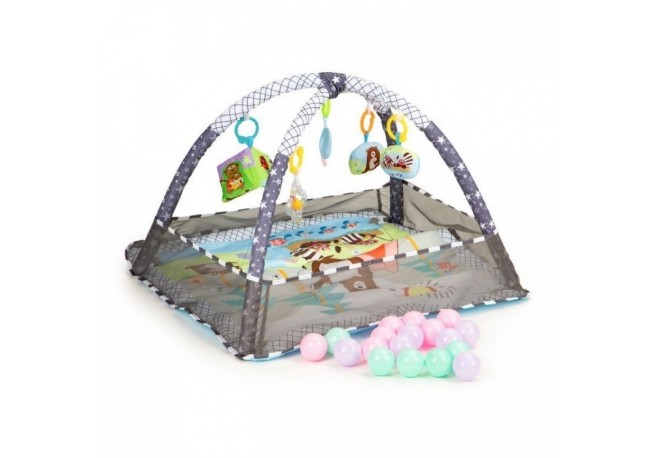 Salteluta de joaca 3 in 1 pentru copii cu jucarii si 18 bile Ecotoys CC9040