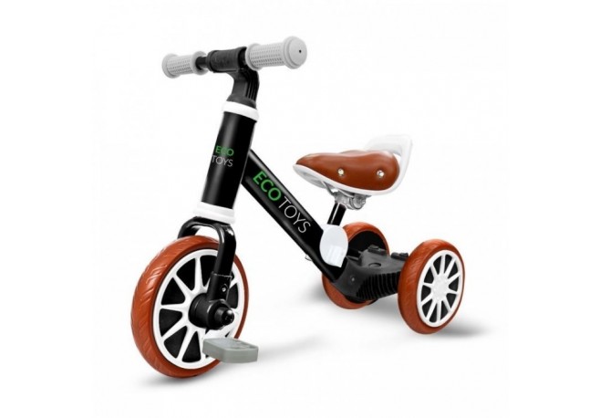Bicicleta de echilibru 3 in 1 cu pedale pentru copii Ecotoys LC-V1322 - Negru
