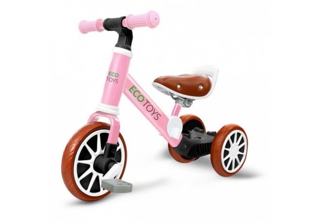 Bicicleta de echilibru 3 in 1 cu pedale pentru copii Ecotoys LC-V1322 - Roz