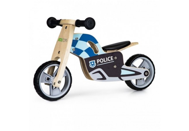 Bicicleta de echilibru din lemn cu roti EVA Ecotoys LC-V1330 - Politie